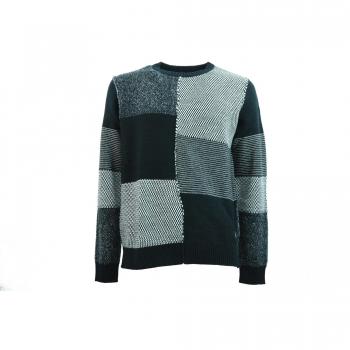 JACK&JONES Hombre de manga larga 12123723 NEGRO-WHITE M Nero bianco