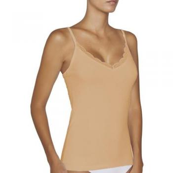Camiseta Interior Lencera de Mujer Ysabel Mora con Tirante Fino de Algodón Color Nude