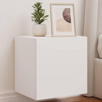 Mueble TV de pared con luces LED 2 uds 40,5x35x40 cm Blanco vidaXL
