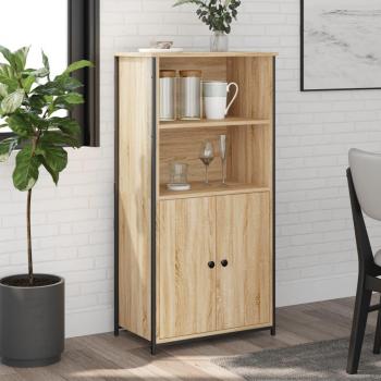 Aparador alto de madera contrachapada Sonoma 62x36x121,5 cm - Mueble de Almacenaje de Salón, Buffet para salón, Armario Auxiliar, Armario de Almacenamiento en color Marrón