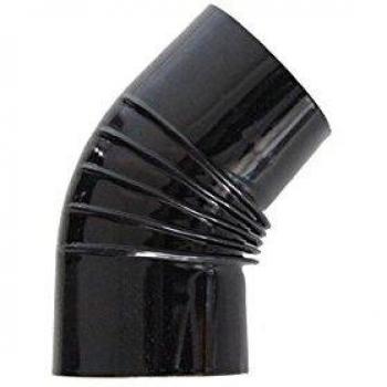 Fr - Codo 45º rizado diámetro 150 vitrificado negro