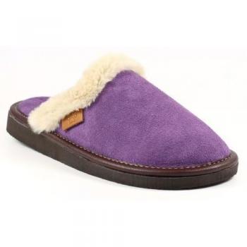 Lazy Dogz Womens Otto Faux Fur Trim Suede Slippers