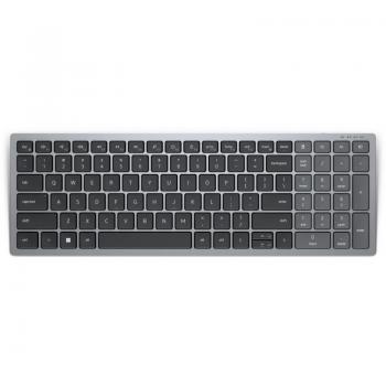 Teclado Inalámbrico Dell KB740 - Conexión RF Wireless y Bluetooth, Diseño QWERTY Español en Color Gris
