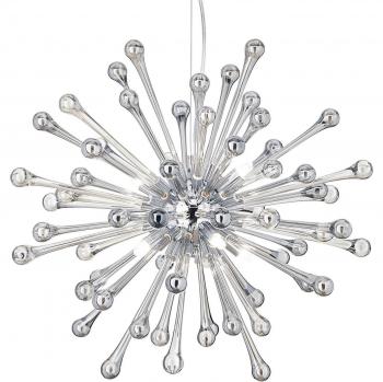 Lámpara colgante Pauline con 8 luces y gotas de vidrio