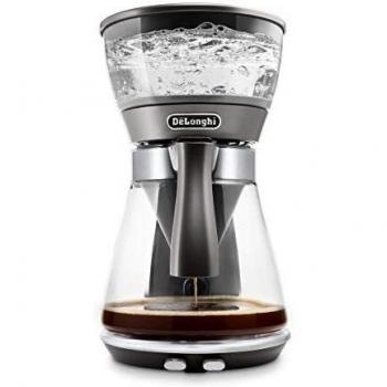 De'Longhi Clessidra ICM 17210 Cafetera de filtro, preparación según estándares ECBC y clásico procedimiento de chorro, termostato para temperatura ideal, hasta 10 tazas, 1,25 litros, plata