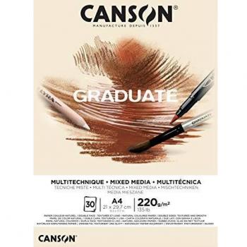 Canson Graduate Mix Media Bloc Encolado A4 30 hojas Fino 220g Ocre