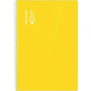 Cuaderno Espiral A5 50 Hojas 70g/m² Cuadrícula 4x4 Tapa Dura Amarillo