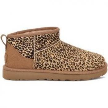 UGG Women's Brown Leather Ultra Mini Speckles Boot