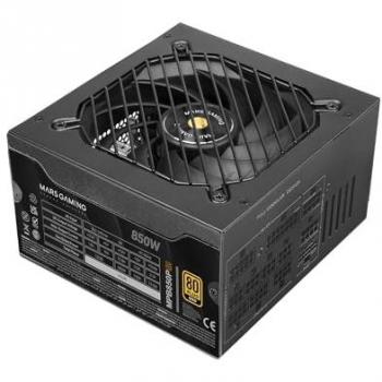 Fuente de Alimentación Full Modular ATX 850W Mars Gaming MPB850PSI, 10 Años Garantía, Eficiencia 80Plus Gold, Ventilador de 14cm, Tecnología AI2-RPM, DC-