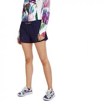 Desigual Biopatching Pantalones Cortos, Mujer, Azul, M
