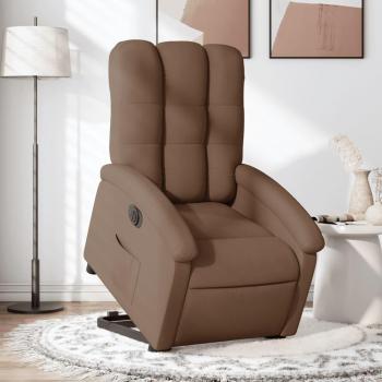 Sillón eléctrico reclinable elevable de tela marrón Vidaxl Marrón