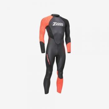 Zoggs Traje de Neopreno Explorer Pro de Manga Larga en color negro y naranja, talla M (TG.50)