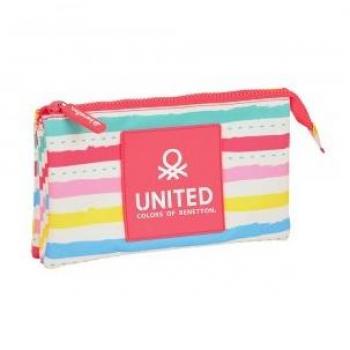 Portatodo Triple Benetton Rayitas 22x3x12cm