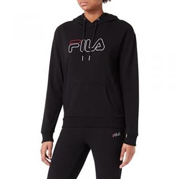 Fila Salea Women's Black Cotton Hoodie with Pockets for Winter