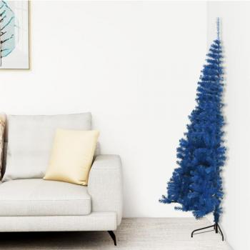 vidaXL Artificial Half Christmas Tree with Stand Blue 150 cm PVC