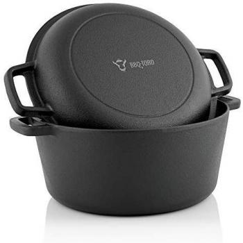 Olla de Hierro Fundido BBQ-Toro 6,8 Litros para Brasear y Cocinar