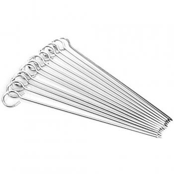 Happy Friends - Pinchos de Metal para Brochetas de Barbacoa - Set de 12 - 20 cm