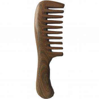 Verde sándalo verde sándalo Wide-Tooth Natural peine peine de madera de sándalo, Gran Anti Estática Peine ayuda a aliviar el picor cuero cabelludo, Dolores de cabeza y pérdida de cabello, aliviar tensión