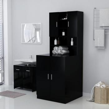 Armario de lavadora negro 71x71,5x91,5 cm