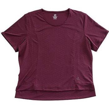 SALOMON Elevate Aero tee Camiseta, Mujer, Winetasting, XS