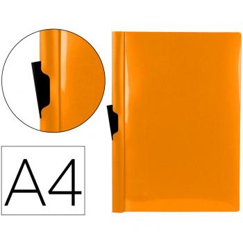 Carpeta Liderpapel dossier pinza lateral polipropileno Din A4 naranja fluor opaco 30 hojas pinza deslizante