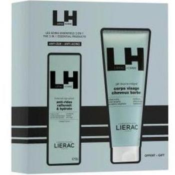 Lierac Homme Anti-Aging Fluid Global Anti-Wrinkle Firming 50ml + Integral Shower Gel 200ml Pack