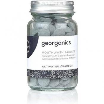 Enjuague Bucal en Tabletas sabor Carbón Activado y Menta Georganics 180 Tabletas