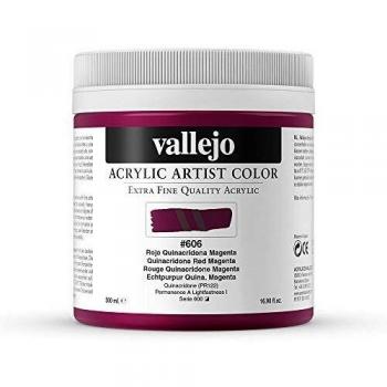 Vallejo : Artist Acrylic Paint : 500ml Pot : Quinacridone Red Magenta