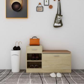 Banco de zapatos multicapa de madera de roble Sonoma 94,5x31x57cm