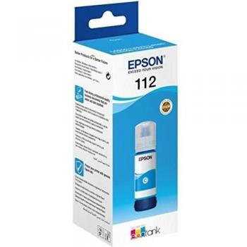 Epson EcoTank 112 Original Cyan Ink Bottle - 70 ml, Pigment Ink, High Yield (6000 pages)