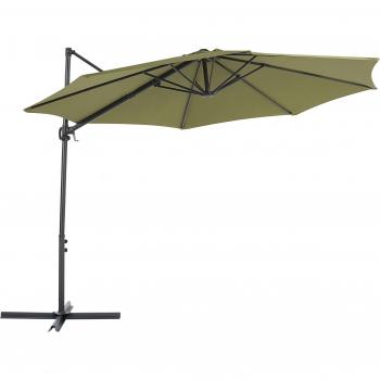 Sombrilla de Jardín Voladiza Taupe 295 cm con Poste Giratorio y Tela Resistente a UV