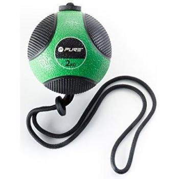 pure2improve p2i110070 balón de ejercicio con cuerda Unisex, verde/negro, 2 kg