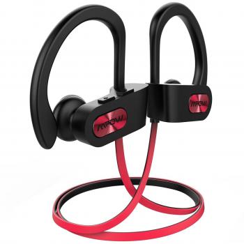 Mpow Auriculares Bluetooth Inalámbricos, Auricular Bluetooth 4.1 Deportivos Cancelación de Ruido con Manos Libres para Correr In ear con Micrófono para iphone Samsung Huawei Sony（Rojo, Negro）