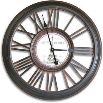 Moycor Decoracón - Reloj de pared Charlotte,, metal, redondo, números romanos, 66,5 x 7,5 x 66,5 cm