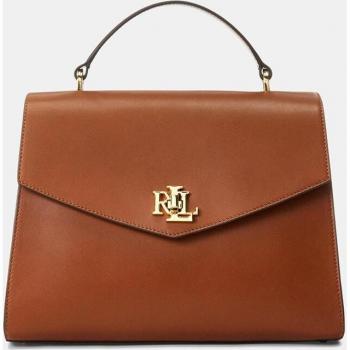 Bolso de mano mediano de piel con solapa Lauren Ralph Lauren en color marrón para dama