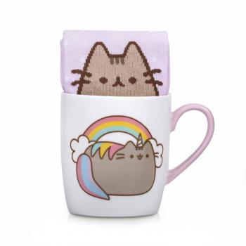 Thumbs Up Calcetines y Taza de café de cerámica Blanca Personajes Unicorn, de 12 x 9,5 x 8,5 cm
