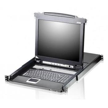 Conmutador KVM LCD 17 de 8 puertos PS/2-USB VGA con diseño español para montaje en rack ATEN CL5708M