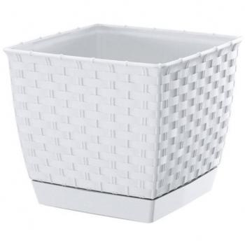 Maceta RATOLLA SQUARE 2,5L - Diseño Moderno, dimensiones (mm) 165x165x142, color blanco