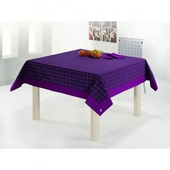 ES-TELA - Mantel LEON color Morado - 155x200 cm. - Confección en aplique - Hilo tintado - 50% Algodón / 50% Poliéster