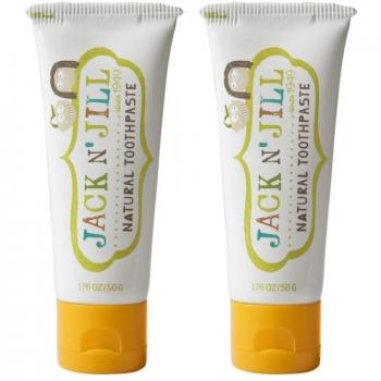 Jack N' Jill Kids Natural Toothpaste, Made With Natural Ingredients, Helps Soothe Gums & Fight Tooth Decay, Suitable From 6 Months+ - Banana Flavour 2 x 50g