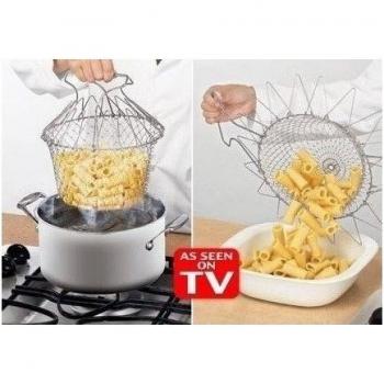 Colador de Pasta Plegable con Asa Fría 12 en 1