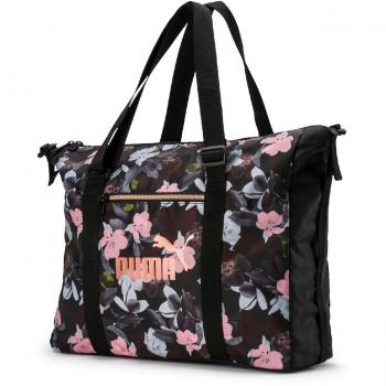 PUMA WMN Core Seasonal Duffle Bag Bolsa Deporte, Mujeres, Black-Floral AOP, OSFA