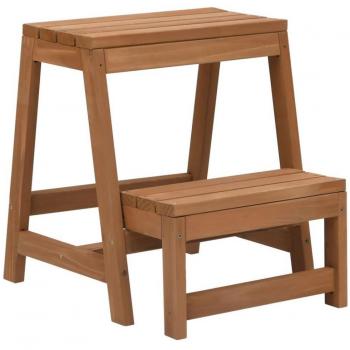 vidaXL Foldable Step Stool Solid Firwood