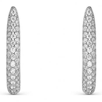 Pendientes criollas de plata con cierre oculto y circonitas blancas Itemporality SEA-101-353-UU