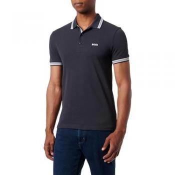 Hugo Boss BOSS Green Paddy Contrast Mens Polo Shirt - Dark Blue 402 - Size 4XL