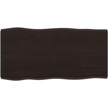 Tablero de mesa de roble sin tratar marrón oscuro 80x40x2 cm